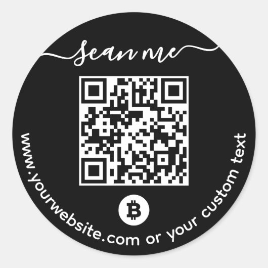 Bitcoin (BTC) Brieftasche QR-Code-Aufkleber Runder Aufkleber (Vorderseite)