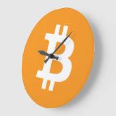 Bitcoin (BTC) Classic Orange Logo Große Wanduhr (Winkel)