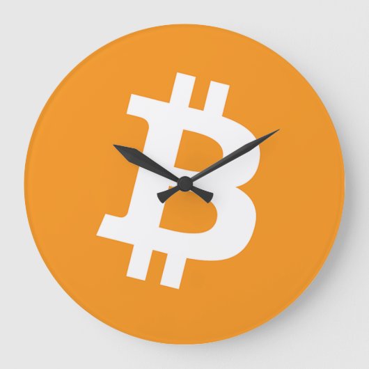 Bitcoin (BTC) Classic Orange Logo Große Wanduhr (Vorderseite)