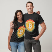 Bitcoin BTC Crypto Cryptocurrency Retro Sunset Inv T-Shirt (Unisex)
