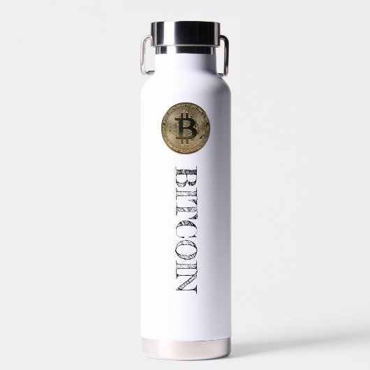 Bitcoin BTC Crypto Digital-Logo Trinkflasche (Vorne)