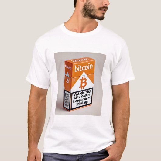 Bitcoin BTC Crypto Funny Cigarette Paket T-Shirt (Vorderseite)
