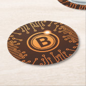 Bitcoin BTC Cryptowährungs-Blockchain Runder Pappuntersetzer (Angewinkelt)
