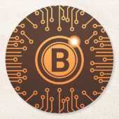 Bitcoin BTC Cryptowährungs-Blockchain Runder Pappuntersetzer (Vorderseite)