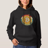 Bitcoin BTC Krypto Kryptowährung Retro Sonnenunter Hoodie (Vorderseite)