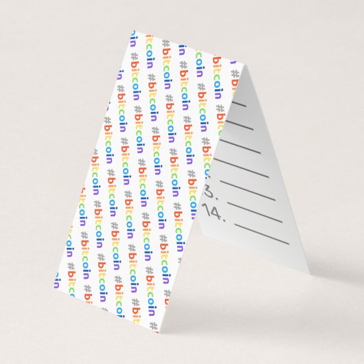 Bitcoin #BTC Rainbow Design Seed Card Visitenkarten (Vorderseite)