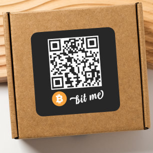 Bitcoin (BTC) Wallet QR-Code-Aufkleber - Quadratis Quadratischer Aufkleber