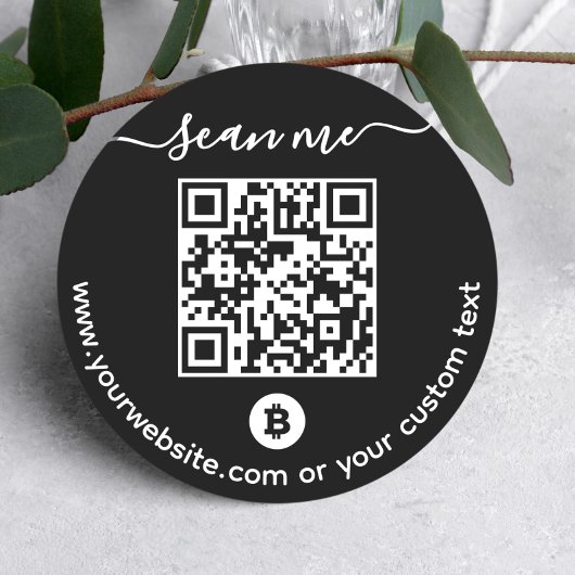 Bitcoin (BTC) Wallet QR-Code-Aufkleber Runder Aufkleber