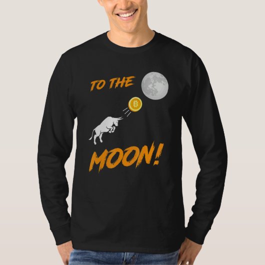 Bitcoin Btc zum Mond Bull Kryptowährungshaus T-Shirt (Vorderseite)