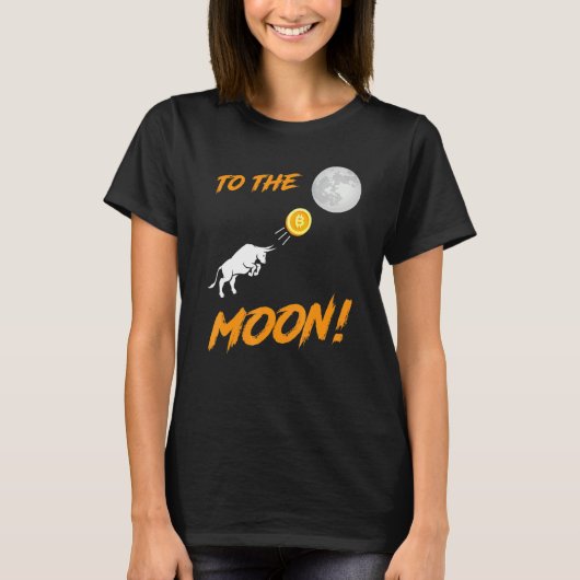 Bitcoin Btc zum Mond Bull Kryptowährungshaus T-Shirt (Vorderseite)