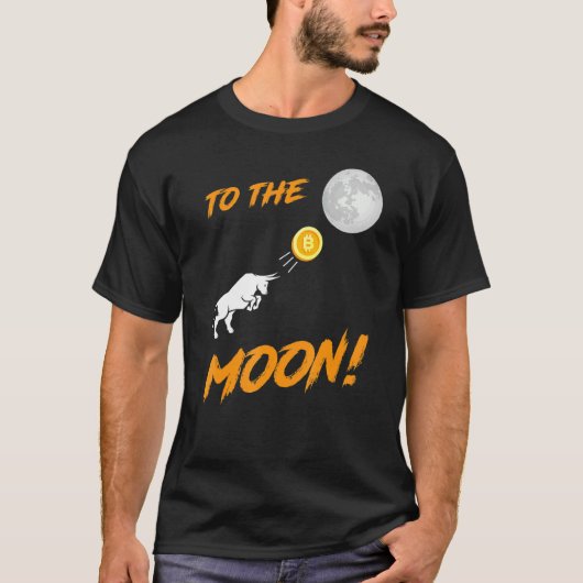 Bitcoin Btc zum Mond Bull Kryptowährungshaus T-Shirt (Vorderseite)