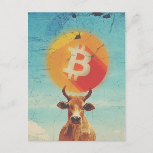 Bitcoin-Bull-Allzeithoch (ATH) Postkarte (Vorderseite)