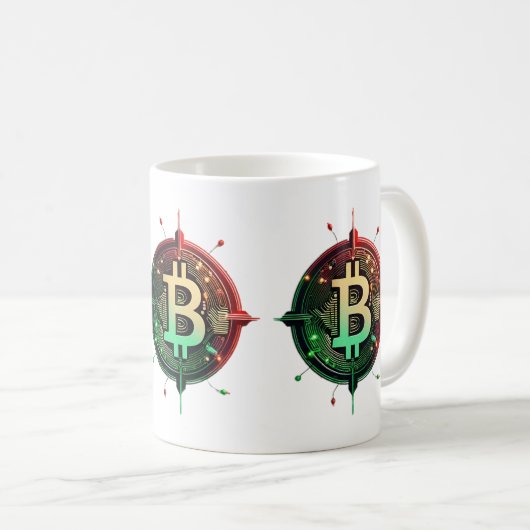 Bitcoin Christmas Lights Kaffeetasse (VorderseiteRechts)