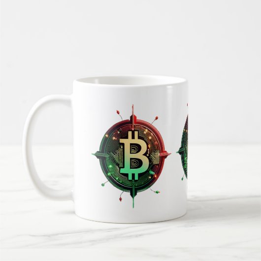 Bitcoin Christmas Lights Kaffeetasse (Links)