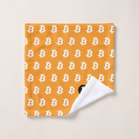 Bitcoin Classic Orange Badhandtuch Set (Waschlappen)