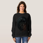 Bitcoin Coin Crypto Illustration Dark Black Sweatshirt (Vorne ganz)