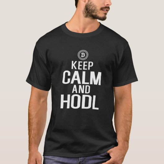 Bitcoin Crypto Behalte Ruhe und Abhilfe T-Shirt (Vorderseite)