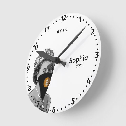 BITCOIN CRYPTO - CRYPTO QUEEN eWatch Runde Wanduhr (Winkel)