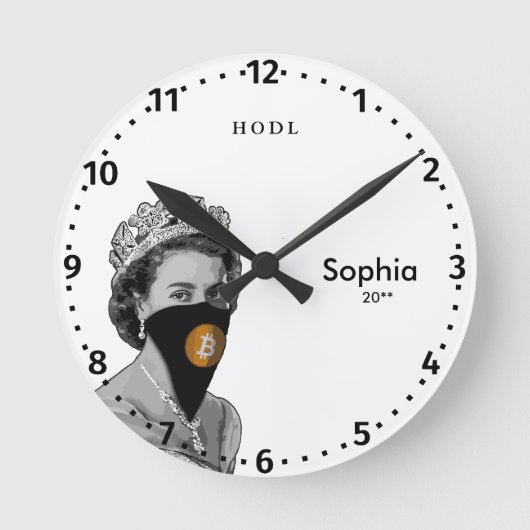 BITCOIN CRYPTO - CRYPTO QUEEN eWatch Runde Wanduhr (Vorderseite)