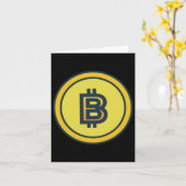 Bitcoin Crypto Design Sticker Karte (Gelbe Blume)