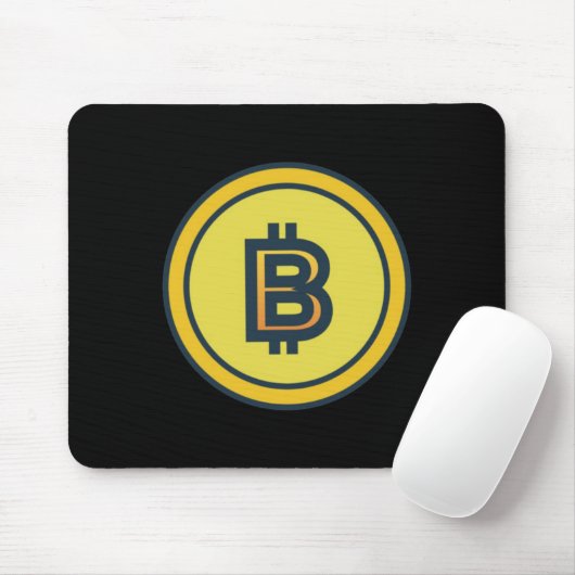 Bitcoin Crypto Design Sticker Mousepad (Mit Mouse)