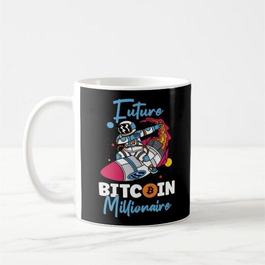 Bitcoin Crypto Future Bitcoin Millionaire Rocket Kaffeetasse (Links)