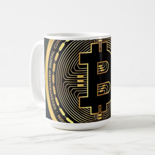 Bitcoin Crypto- Kaffeetasse (Vorderseite Links)