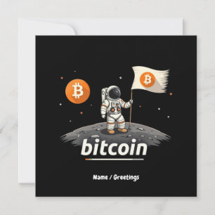 Bitcoin Crypto Moon Astronaut Design BTC Einladung