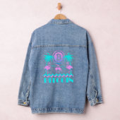 Bitcoin Crypto Retro 80er Flamingo Jeansjacke (Hangar)