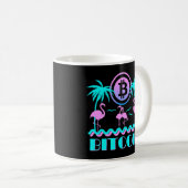 Bitcoin Crypto Retro 80er Flamingo Kaffeetasse (VorderseiteRechts)