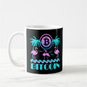 Bitcoin Crypto Retro 80er Flamingo Kaffeetasse (Links)