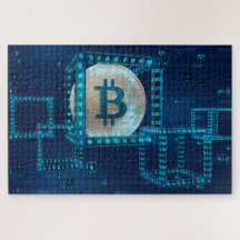 Bitcoin Cryptowährung Blockchain Blue Silver