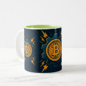 Bitcoin Cup - Modernes Geschenk für Kryptoenthusia Zweifarbige Tasse (Vorderseite Links)