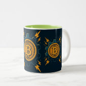 Bitcoin Cup - Modernes Geschenk für Kryptoenthusia Zweifarbige Tasse (VorderseiteRechts)