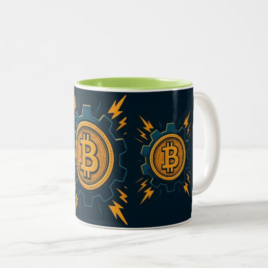 Bitcoin Cup - Modernes Geschenk für Kryptoenthusia Zweifarbige Tasse (VorderseiteRechts)
