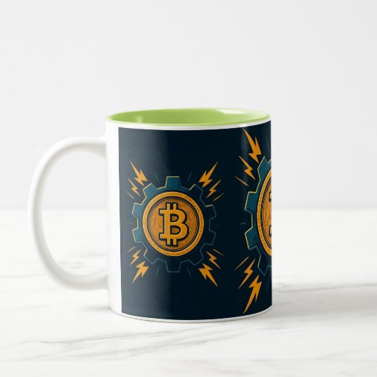 Bitcoin Cup - Modernes Geschenk für Kryptoenthusia Zweifarbige Tasse (Links)