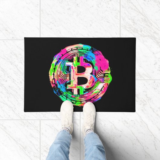 "Bitcoin Cypherpunk"-Ölgemälde Fußmatte (Indoor)