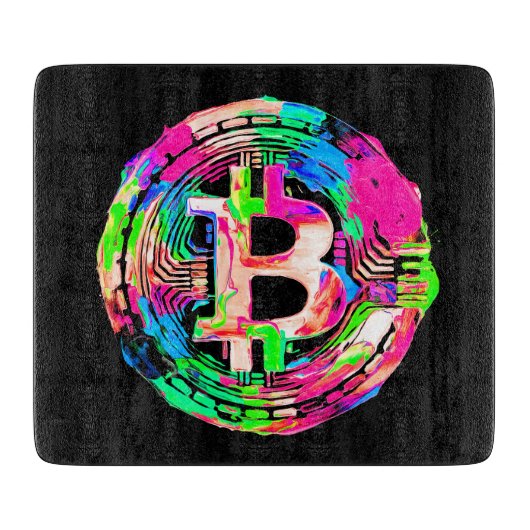 "Bitcoin Cypherpunk"-Ölgemälde Schneidebrett (Vorderseite)
