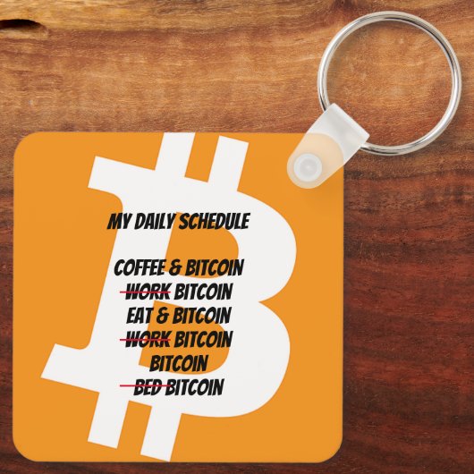 Bitcoin Daily Schedule Schlüsselanhänger (Rückseite)