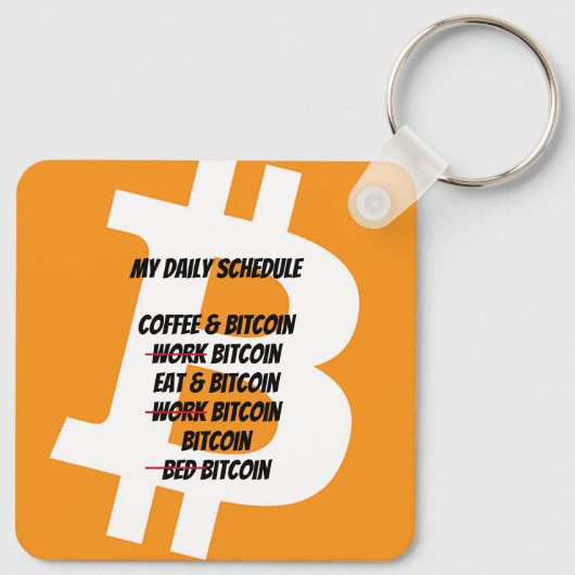 Bitcoin Daily Schedule Schlüsselanhänger (Rückseite)