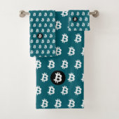 Bitcoin Dark Teal Badhandtuch Set (Insitu)