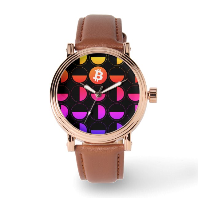 Bitcoin Designer Armbanduhr (Vorderseite)