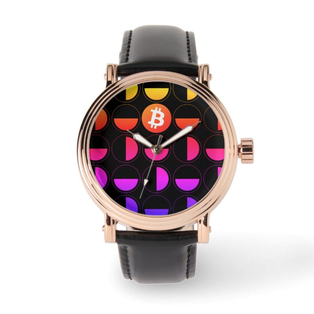 Bitcoin Designer Armbanduhr (Vorderseite)