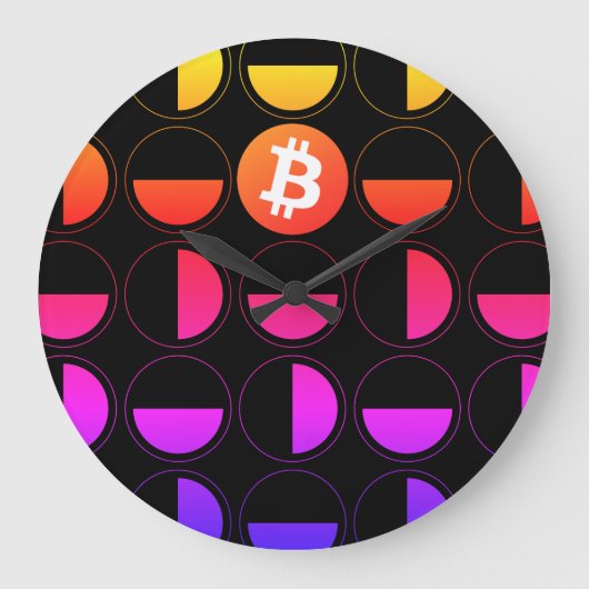 Bitcoin Designer Große Wanduhr (Vorderseite)