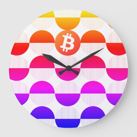 Bitcoin Designer Große Wanduhr (Vorderseite)