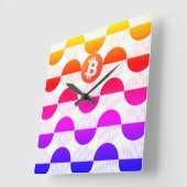 Bitcoin Designer Quadratische Wanduhr (Winkel)