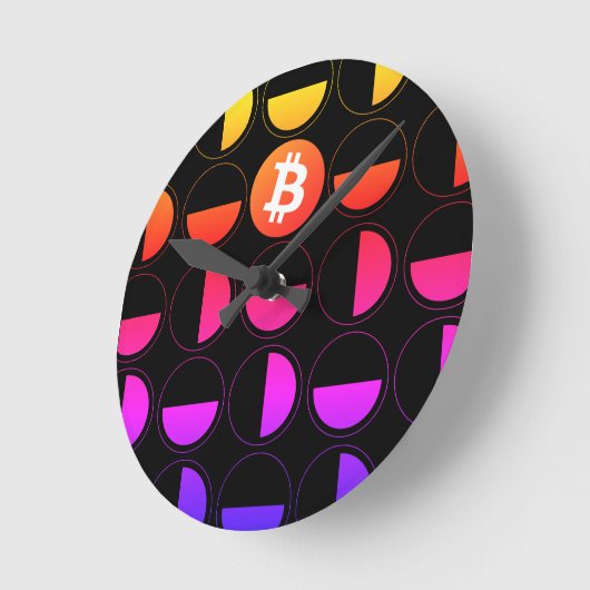 Bitcoin Designer Runde Wanduhr (Winkel)