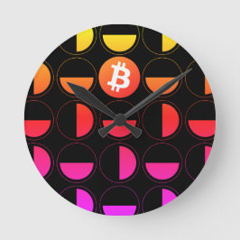 Bitcoin Designer Runde Wanduhr