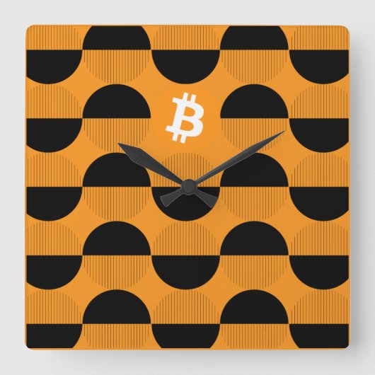 Bitcoin Designer Watch Quadratische Wanduhr (Vorderseite)