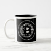 Bitcoin Detail in B&W Zweifarbige Tasse (Links)